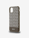 DKNY Κάλυμμα PU Leather Repeat Pattern Bottom Stripe MagSafe Back Cover για iPhone 11 Brown DKNY