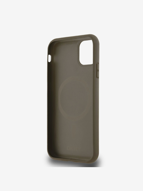 DKNY Κάλυμμα PU Leather Repeat Pattern Bottom Stripe MagSafe Back Cover για iPhone 11 Brown DKNY