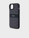 DKNY PU Leather Repeat Pattern Tonal Stripe Back Cover για iPhone 15 Plus Μαύρο DKNY