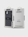 DKNY PU Leather Repeat Pattern Tonal Stripe Back Cover για iPhone 15 Plus Μαύρο DKNY