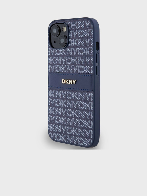 DKNY PU Leather Repeat Pattern Tonal Stripe Back Cover για iPhone 14 Blue DKNY