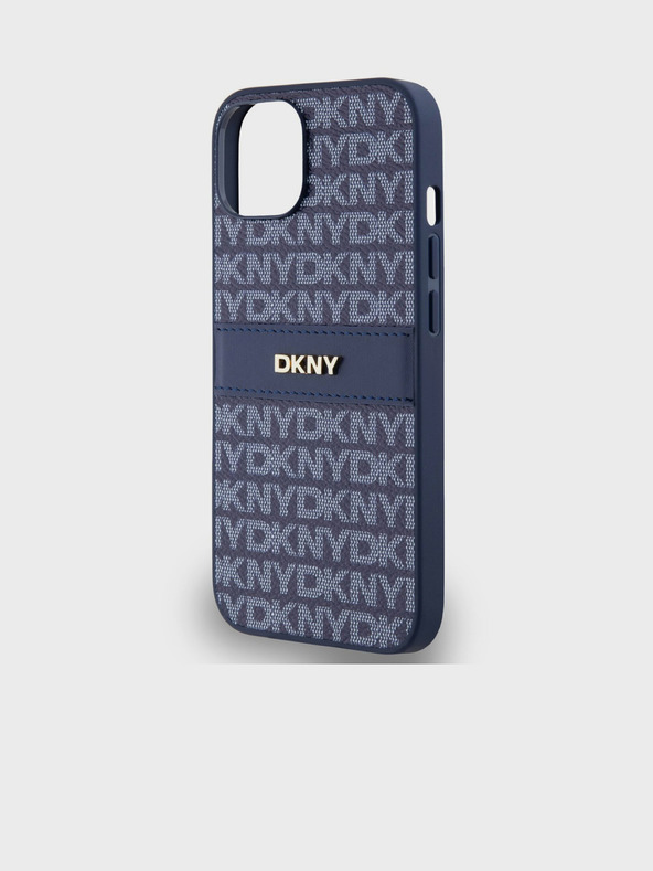 DKNY PU Leather Repeat Pattern Tonal Stripe Back Cover για iPhone 14 Blue DKNY