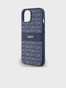 DKNY PU Leather Repeat Pattern Tonal Stripe Back Cover για iPhone 14 Blue DKNY
