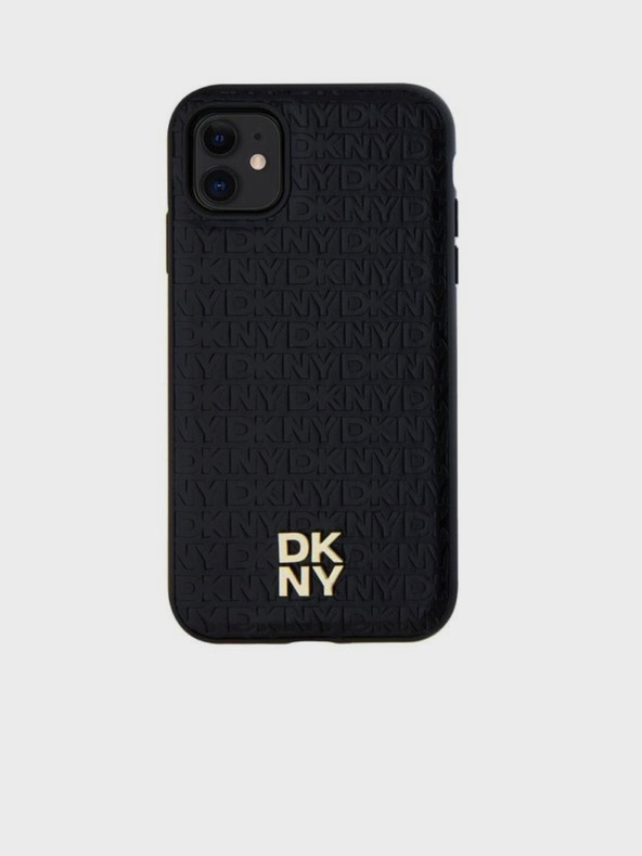 DKNY Πίσω κάλυμμα PU Leather Repeat Pattern Stack Logo Magsafe για iPhone 11 Μαύρο DKNY