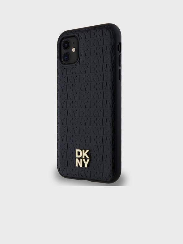 DKNY Πίσω κάλυμμα PU Leather Repeat Pattern Stack Logo Magsafe για iPhone 11 Μαύρο DKNY