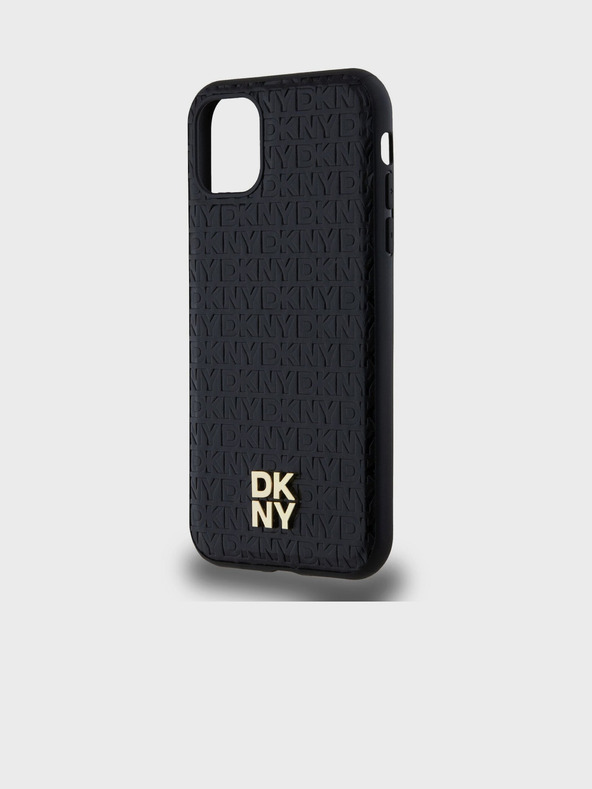 DKNY Πίσω κάλυμμα PU Leather Repeat Pattern Stack Logo Magsafe για iPhone 11 Μαύρο DKNY