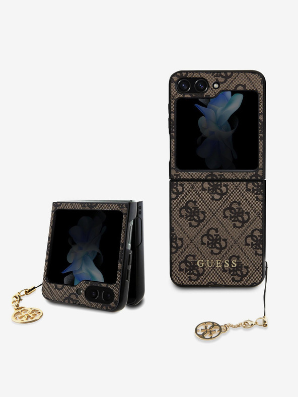 Guess Guess 4G Charm πίσω κάλυμμα για Samsung Galaxy Z Flip 5 καφέ