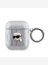 Karl Lagerfeld Θήκη Karl Lagerfeld PU Embossed Karl Head για AirPods 1/2 Silver