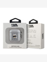 Karl Lagerfeld Θήκη Karl Lagerfeld PU Embossed Karl Head για AirPods 1/2 Silver