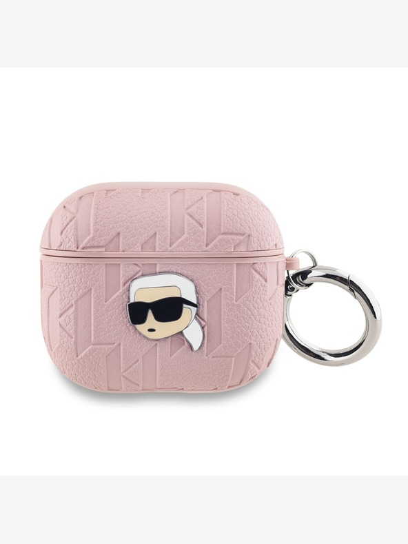 Karl Lagerfeld PU ανάγλυφη θήκη Karl Head για AirPods 3 ροζ Karl Lagerfeld