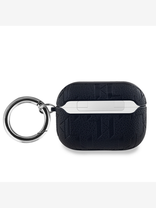 Karl Lagerfeld Θήκη με ανάγλυφα κεφάλια Karl και Choupette PU για AirPods Pro Μαύρο Karl Lagerfeld