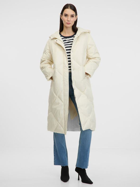 Orsay Κρεμ γυναικείο καπιτονέ παλτό ORSAY