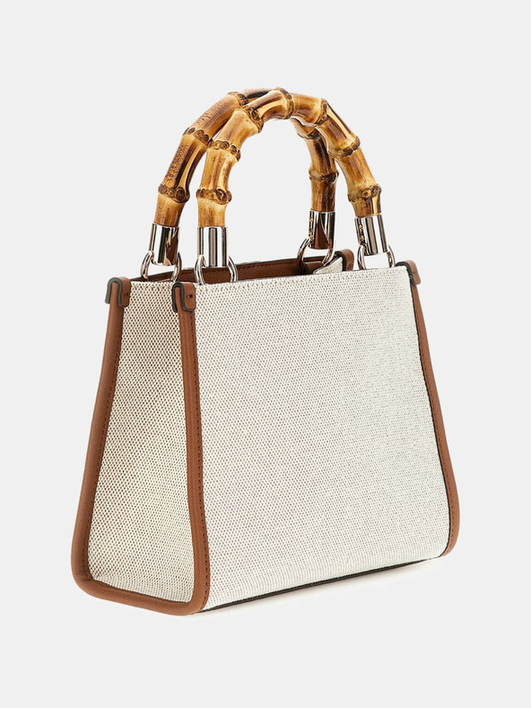 Guess Καφέ και κρεμ Guess τσάντα