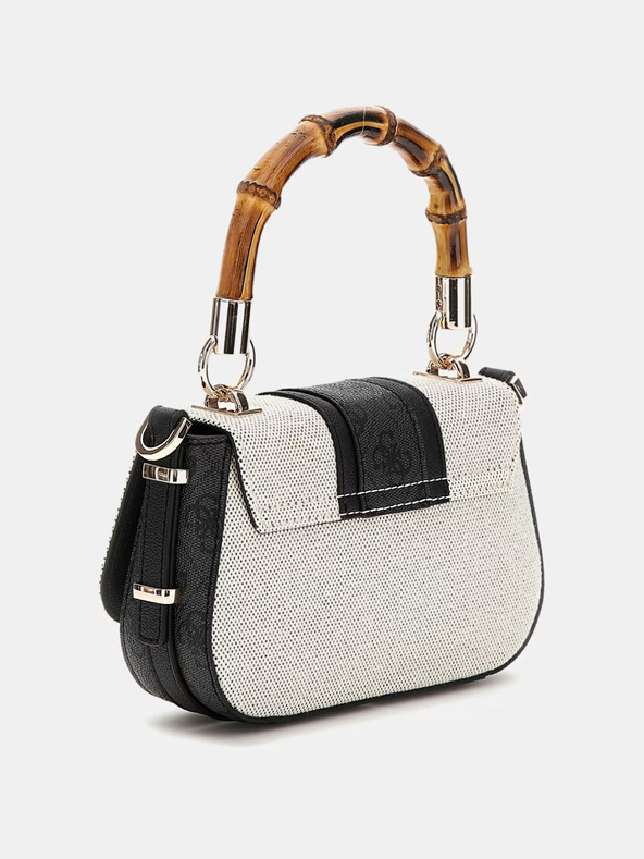 Guess Μαύρη και κρεμ γυναικεία τσάντα μικρού μεγέθους Guess