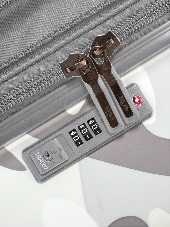 Heys Ταξιδιωτική βαλίτσα Heys White Camo με γκρι μοτίβο L