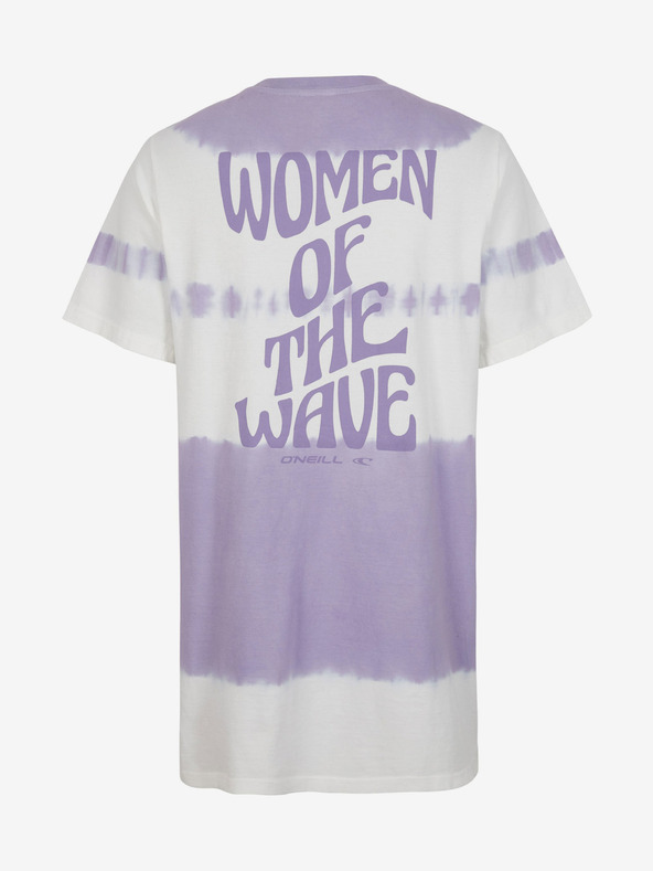 O'Neill Μωβ και λευκό γυναικείο μοτίβο O'Neill WOW T-SHIRT DRESS