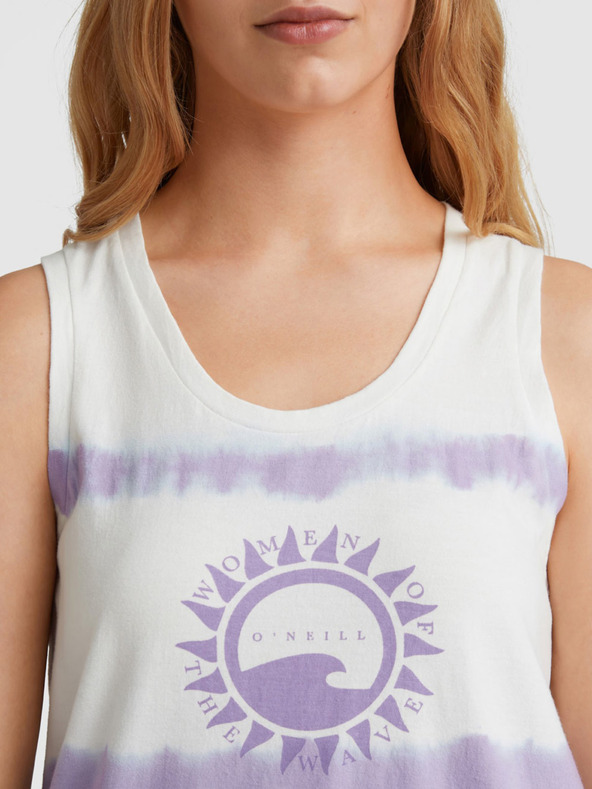 O'Neill Μωβ και λευκό γυναικείο O'Neill WOW TANKTOP μπλουζάκι με μοτίβο
