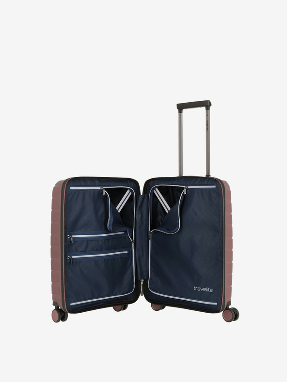 Travelite Ροζ ταξιδιωτική βαλίτσα Travelite Air Base 4w S Ταξιδιωτική βαλίτσα με μπροστινή τσέπη