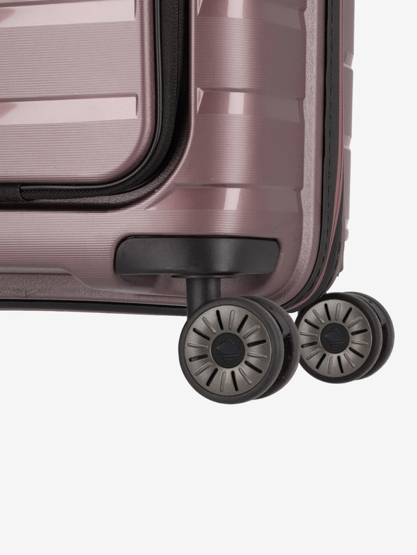 Travelite Ροζ ταξιδιωτική βαλίτσα Travelite Air Base 4w S Ταξιδιωτική βαλίτσα με μπροστινή τσέπη