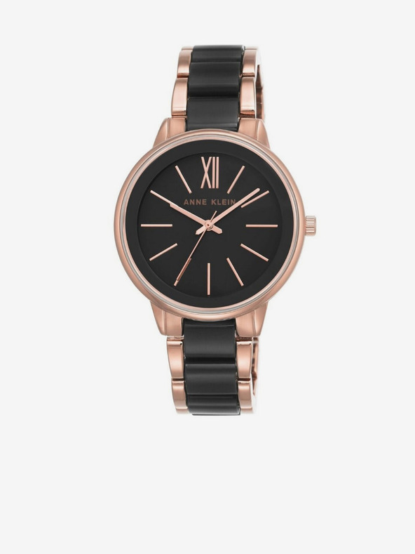 Anne Klein Γυναικείο ρολόι Anne Klein σε μαύρο και ροζ χρυσό