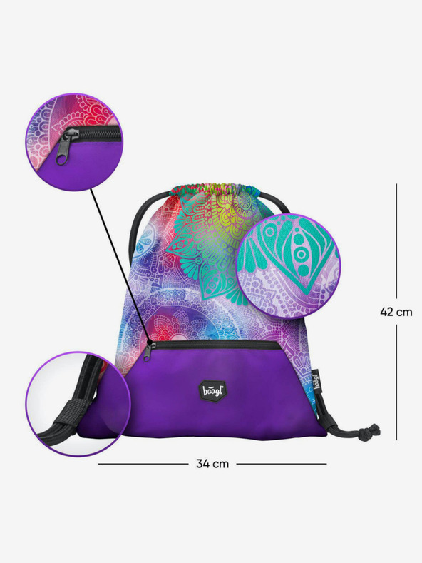 BAAGL  Μωβ τσάντα με τσέπη μαντάλα Baagl