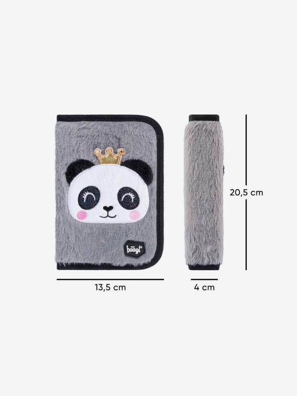 BAAGL  Γκρι 3 σετ zippy panda: χαρτοφύλακας, μολυβοθήκη, τσάντα Baagl