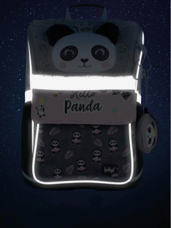 BAAGL  Γκρι 3 σετ zippy panda: χαρτοφύλακας, μολυβοθήκη, τσάντα Baagl