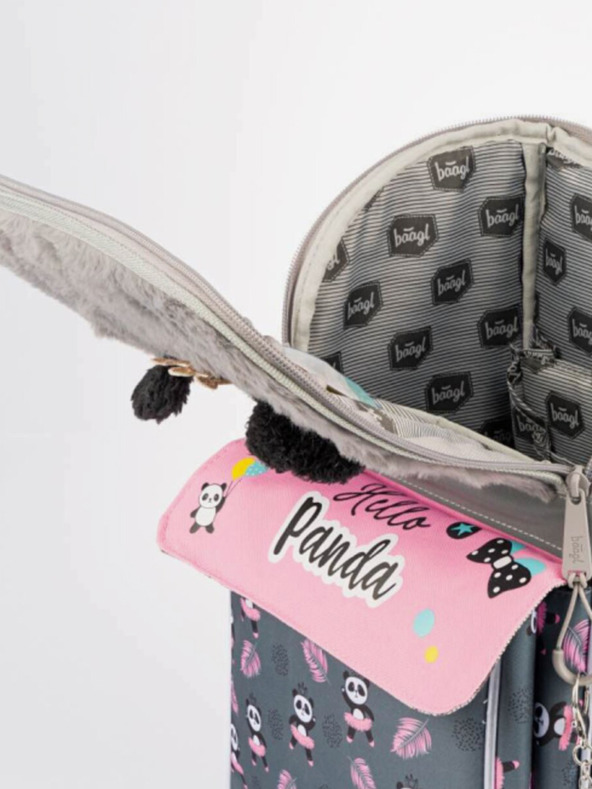 BAAGL  Γκρι 3 σετ zippy panda: χαρτοφύλακας, μολυβοθήκη, τσάντα Baagl