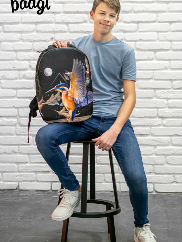 BAAGL  Μαύρο σακίδιο πλάτης Baagl eARTh - Kingfisher από Caer8th