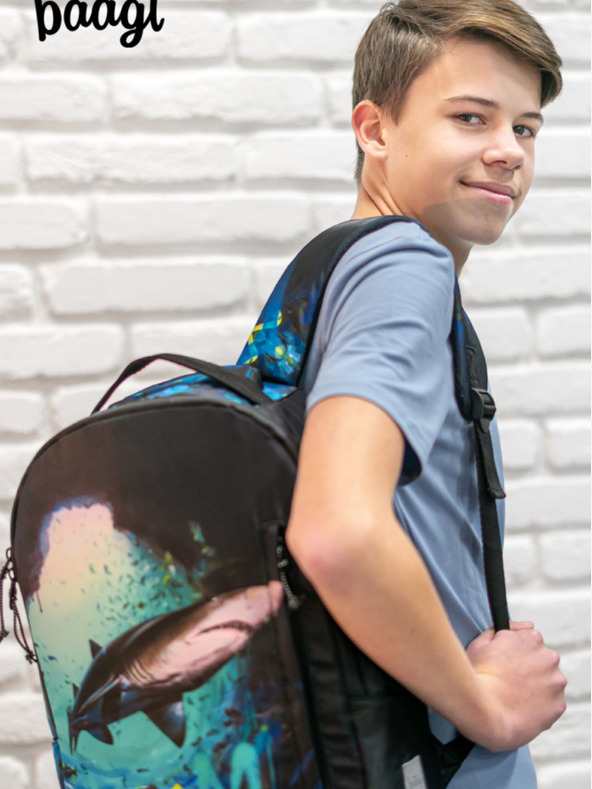 BAAGL  Μαύρο σακίδιο πλάτης Baagl eARTh - καρχαρίας από Lukero