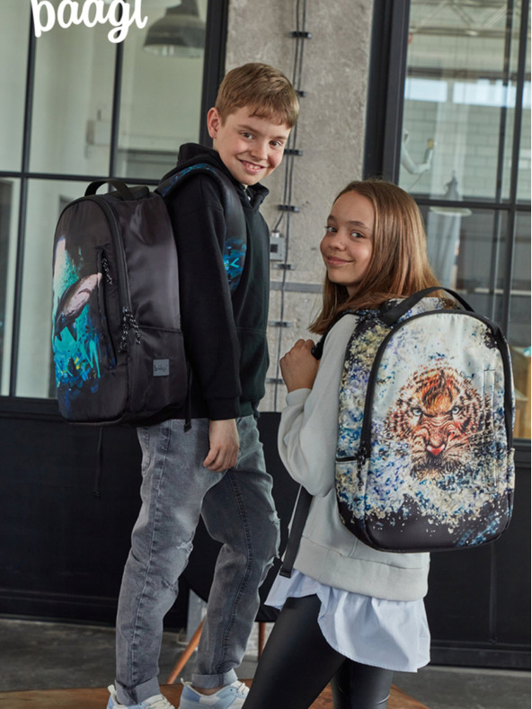 BAAGL  Μαύρο σακίδιο πλάτης Baagl eARTh - καρχαρίας από Lukero