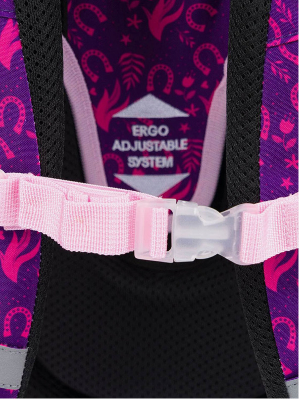 BAAGL  Μωβ σχολικό σετ Ergo - χαρτοφύλακας, μολυβοθήκη, τσάντα Baagl Horse