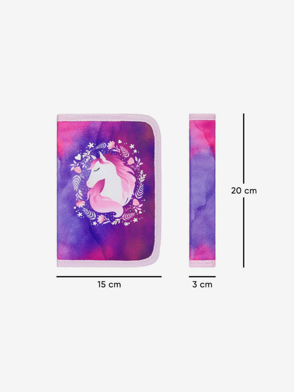 BAAGL  Μωβ σχολικό σετ Ergo - χαρτοφύλακας, μολυβοθήκη, τσάντα Baagl Horse