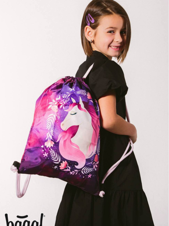 BAAGL  Μωβ σχολικό σετ Ergo - χαρτοφύλακας, μολυβοθήκη, τσάντα Baagl Horse