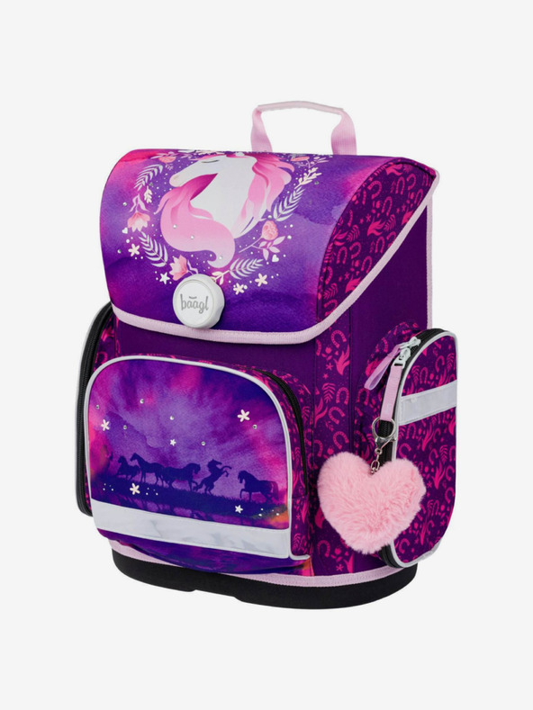 BAAGL  Μωβ σχολικό σετ Ergo - χαρτοφύλακας, μολυβοθήκη, τσάντα Baagl Horse