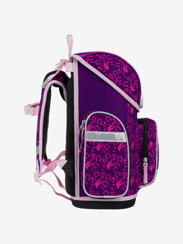 BAAGL  Μωβ σχολικό σετ Ergo - χαρτοφύλακας, μολυβοθήκη, τσάντα Baagl Horse