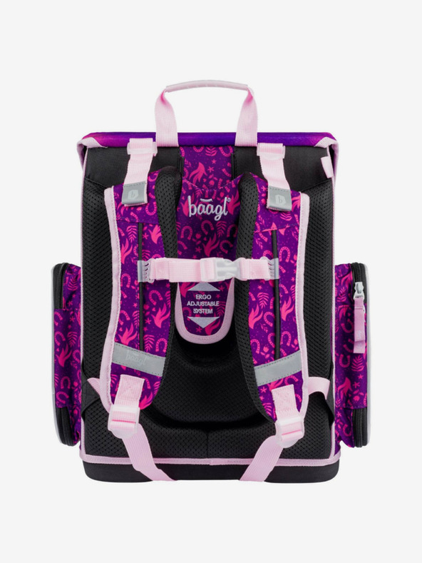 BAAGL  Μωβ σχολικό σετ Ergo - χαρτοφύλακας, μολυβοθήκη, τσάντα Baagl Horse