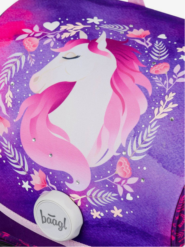 BAAGL  Μωβ σχολικό σετ Ergo - χαρτοφύλακας, μολυβοθήκη, τσάντα Baagl Horse