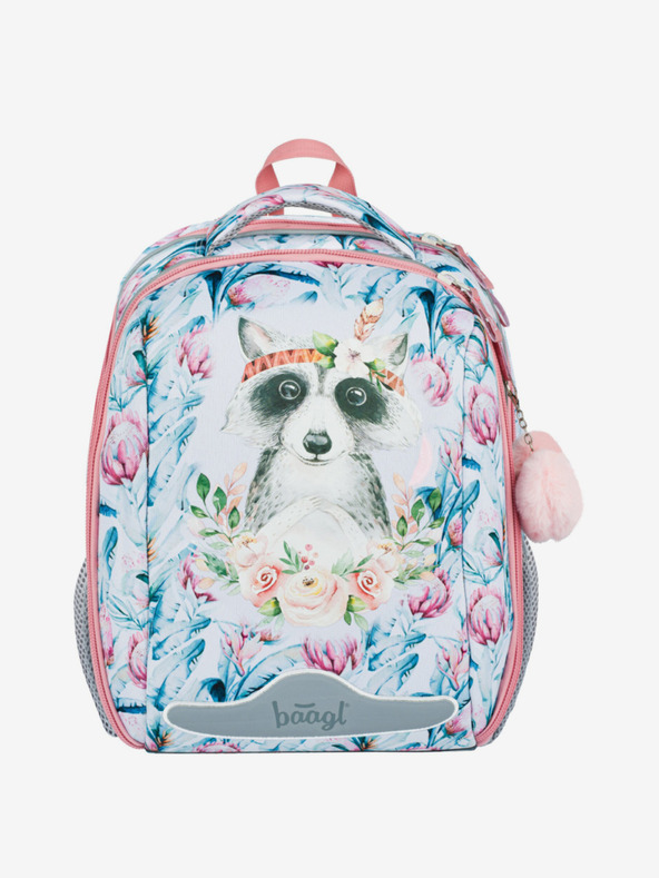 BAAGL  Λευκή σχολική τσάντα Baagl Shelly Raccoon