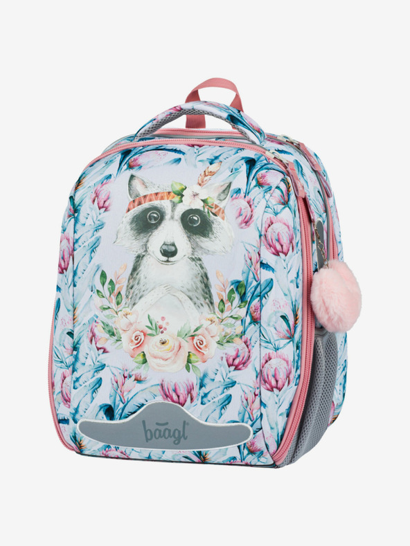 BAAGL  Λευκή σχολική τσάντα Baagl Shelly Raccoon