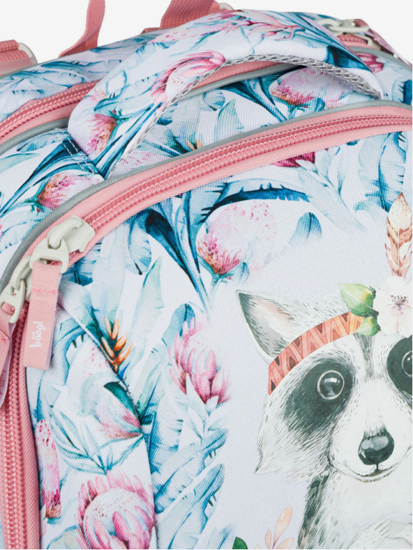 BAAGL  Λευκή σχολική τσάντα Baagl Shelly Raccoon