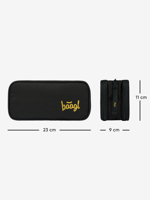 BAAGL  Μαύρη φοιτητική μολυβοθήκη Baagl Big Black