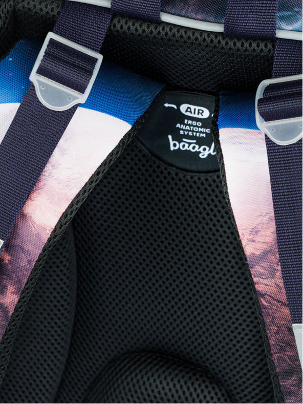 BAAGL  Μπλε σχολική τσάντα Baagl Shelly Shelly Διαστημικό λεωφορείο