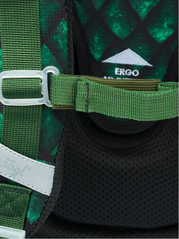 BAAGL  Πράσινη Σχολική τσάντα Ergo Baagl Δράκος