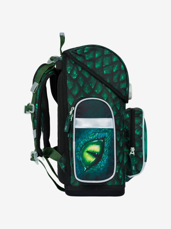 BAAGL  Πράσινη Σχολική τσάντα Ergo Baagl Δράκος