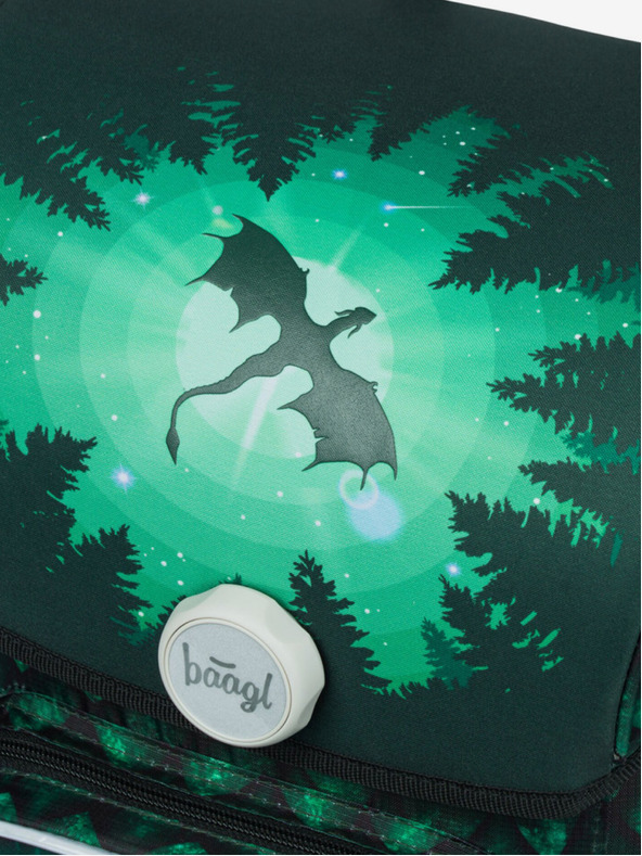 BAAGL  Πράσινη Σχολική τσάντα Ergo Baagl Δράκος