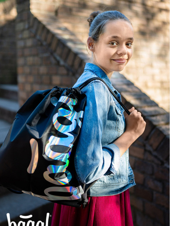 BAAGL  Μαύρη τσάντα Baagl Metallic Holo