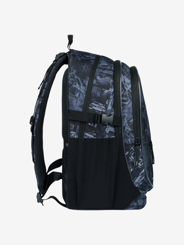 BAAGL  Γκρι σχολικό σετ - σακίδιο πλάτης, μολυβοθήκη, τσάντα Baagl Core Technic