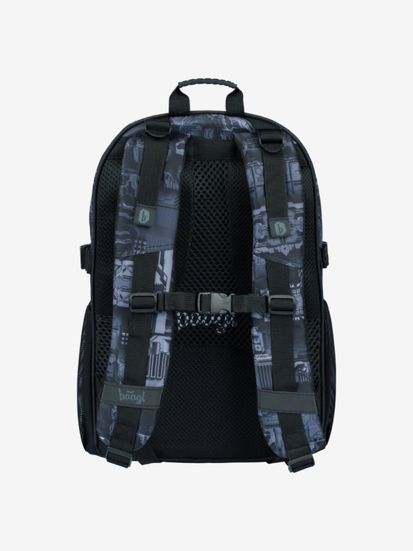 BAAGL  Γκρι σχολικό σετ - σακίδιο πλάτης, μολυβοθήκη, τσάντα Baagl Core Technic