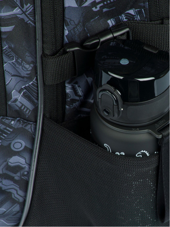 BAAGL  Γκρι σχολικό σετ - σακίδιο πλάτης, μολυβοθήκη, τσάντα Baagl Core Technic